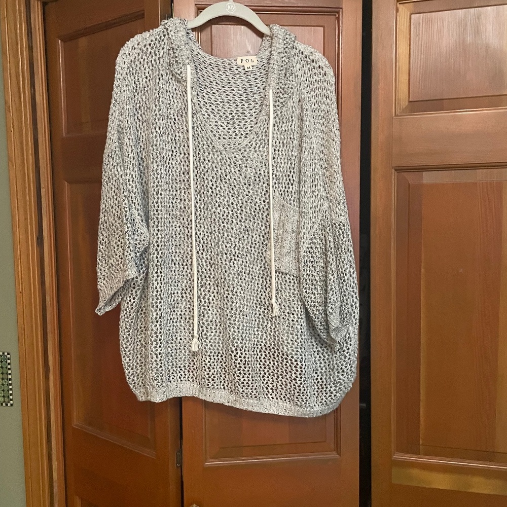 Pol open weave hoodie